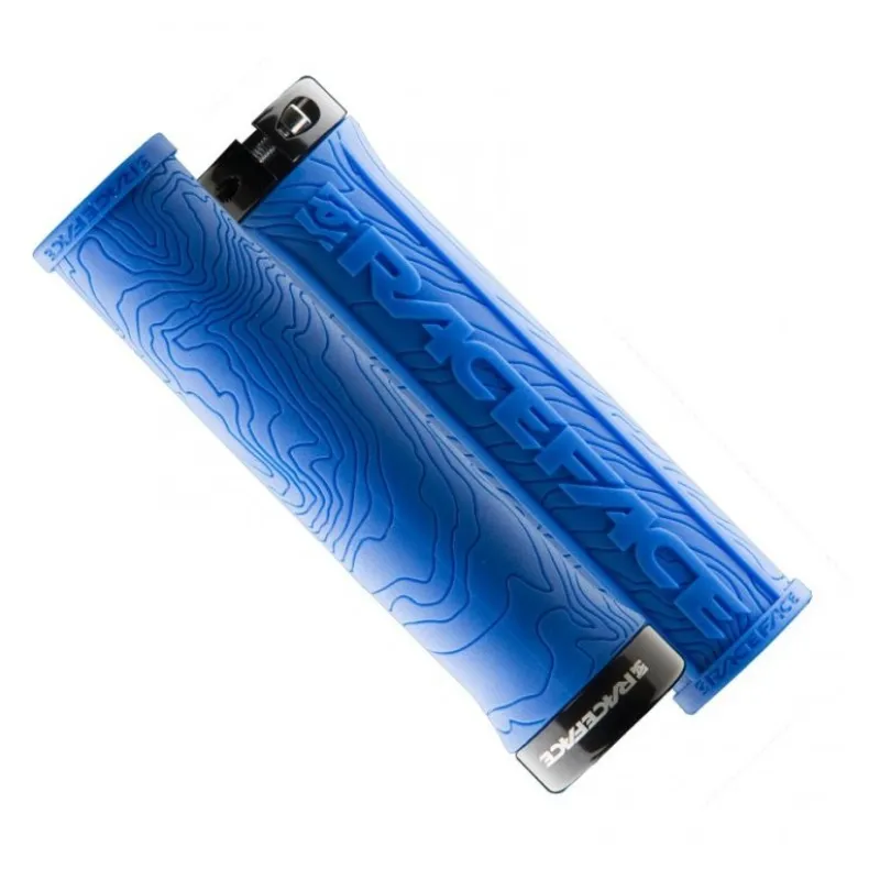 Manșoane pentru bicicletă RACE FACE GRIP HALF NELSON W/LOCK BLUE Noutate